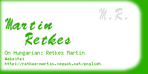 martin retkes business card